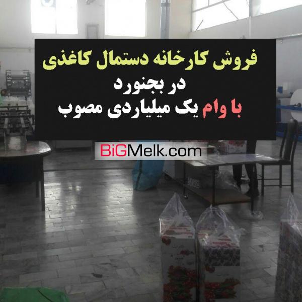 فروش کارخانه دستمال کاغذی و سلولزی در بجنورد با وام میلیاردی